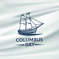 Vector illustration: Handwritten Calligraphic brush type Lettering composition of Happy Columbus Day on white background.