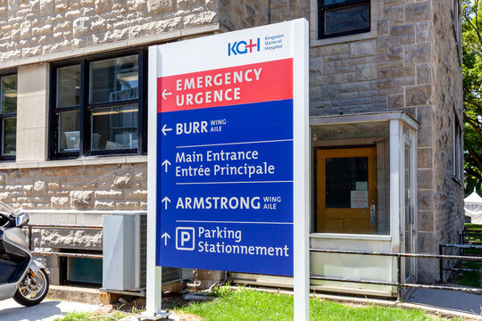 Kingston, On, Canada - August 7, 2020: Kingston General Hospital Sign Is Seen In Kingston, Ontario, Canada On August 7, 2020. 