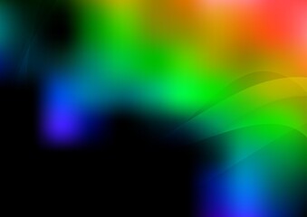 Dark Multicolor, Rainbow vector template with bubble shapes.