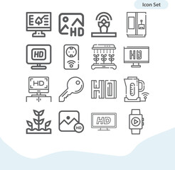 Simple set of clever related lineal icons.