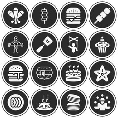 16 pack of tedious  filled web icons set