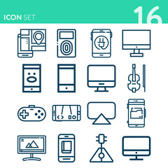 Simple set of 16 icons related to adaptation
