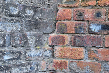 Close Up of Brick Wall with Two Different Textures 