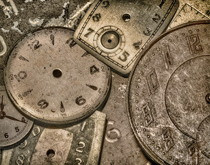Antique watch parts, close up