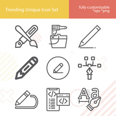 Simple set of black out related lineal icons.