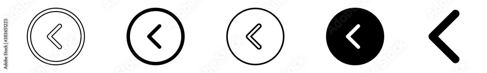 Poster back button icon circle black | previous buttons illustration | video audio player navigate symbol |