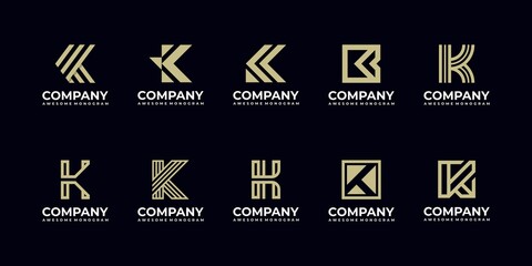 Abstract logo initial, K logo collection