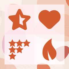 Simple set of levine related filled icons