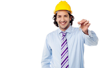 Here is the key, please unlock tools room