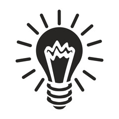 Light lamp Icon Vector. Simple flat symbol. Illustration on white background. Experiment sign, idea symbol