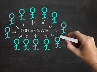 Collaborate On Blackboard Means Business Teamwork Or Collaborati