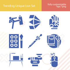 Simple set of twenties related filled icons.