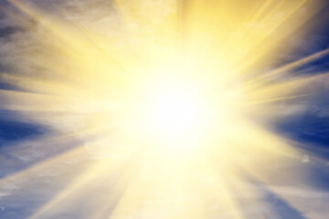 Explosion of light towards heaven, sun. Religion, God, providence.
