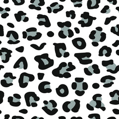 Vector seamless monochrome leopard pattern. Abstract animal fur
