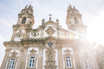Obraz premium large church with two bell towers in the sun.