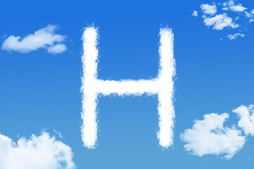 Obraz premium Letter H cloud shape on blue sky