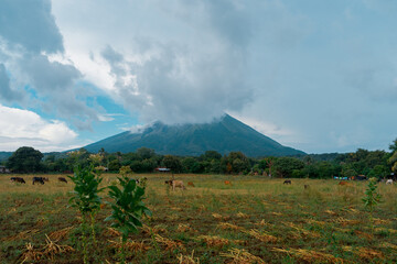 Fototapeta premium Concepción volcano in Ometepe Island, Rivas Nicaragua landscape. 