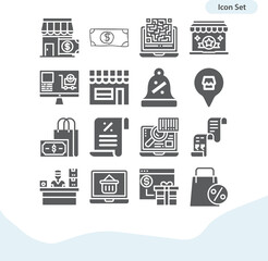 Simple set of receipt related filled icons.