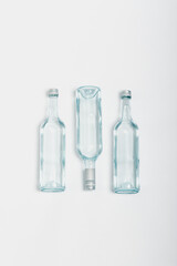 White Transparent bottle with water on white background Var.1