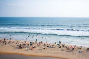 Timelapse Beach on the Indian Ocean. India (tilt shift lens).