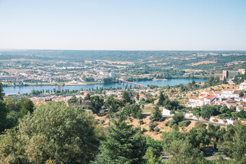 Fototapeta na wymiar landscape from a high mountain. city and river