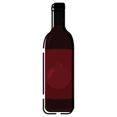 Isolated wine rosh hashana jewish sticker- Vector