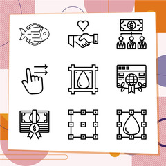 Fototapeta premium Simple set of 9 icons related to grant
