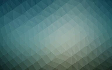 Dark Blue, Green vector shining triangular background.