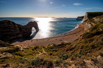 Durdle Door, tourist attraction located on Jurassic Coast,Magic landmark in Dorset