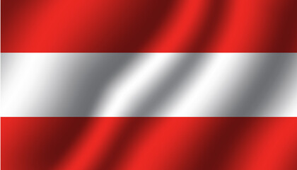 austria national wavy flag vector illustration
