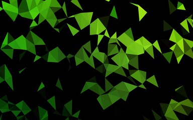 Light Green vector shining triangular background.