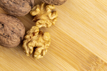 walnuts on the cutting board