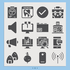 Simple set of visualization related filled icons.