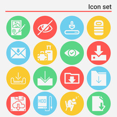 16 pack of dream  filled web icons set