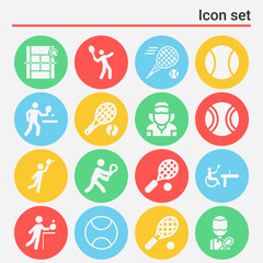 Fototapeta premium 16 pack of tennis court filled web icons set