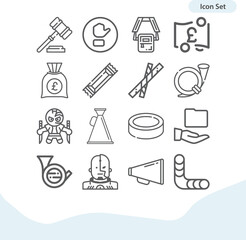 Fototapeta premium Simple set of thrust related lineal icons.