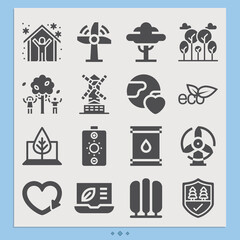 Simple set of microbial related filled icons.