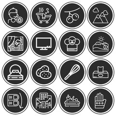 16 pack of view  lineal web icons set