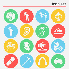 16 pack of take in  filled web icons set
