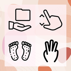 Simple set of toes related lineal icons
