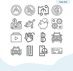 Fototapeta premium Simple set of all related lineal icons.