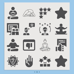 Simple set of retrospect related filled icons.