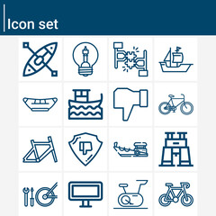 Simple set of fairy swallow related lineal icons.