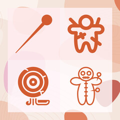 Simple set of startled related filled icons