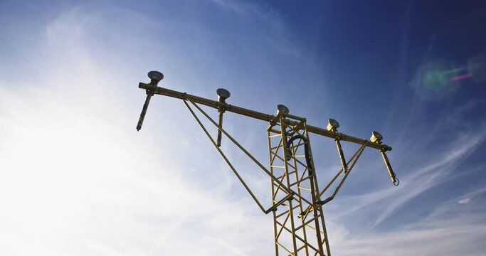 An airport Approach Lighting System (ALS) at Rotterdam The Hague Airport, The Netherlands