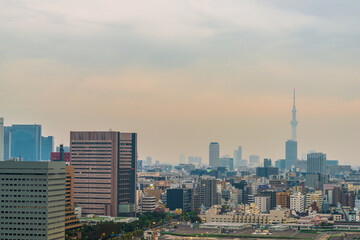 東京の都市風景とスカイツリー