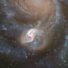 Nebula and galaxy. Deep space. Elements of this image furnished by NASA
