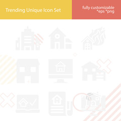 Simple set of personal property related filled icons.