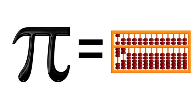 An illustration 3D of the value of Pi with a Chinese abacus