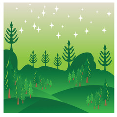 landscape illustration green field natural background vector design